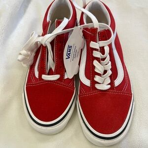 Vans Red and White Sneakers